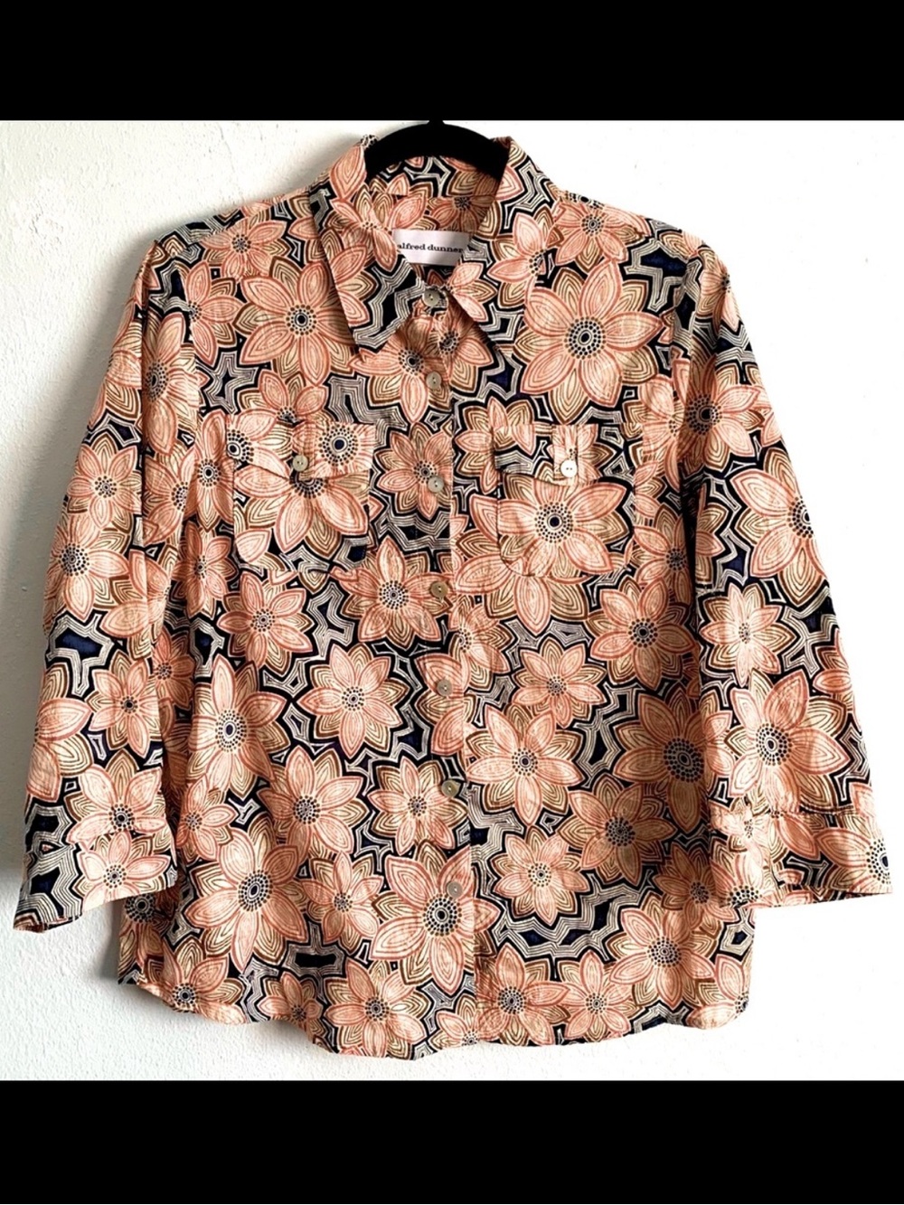 Alfred Dunner Vintage 100% Cotton Floral Print Buttoned Short Sleeves Shirt - Picture 1 of 5